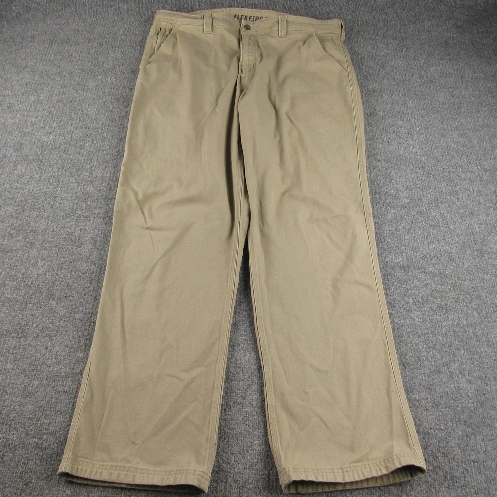 Duluth Trading Co Pants Mens‎ 38x34 Flex Fire Hose Tan Relaxed Fit Workwear